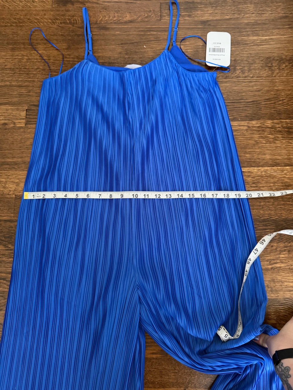 Ces Femme Cobalt Blue Pleated Wide-Leg Jumpsuit - Picture 5 of 6